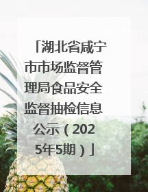 湖北省咸宁市市场监督管理局食品安全监督抽检信息公示（2025年5期）