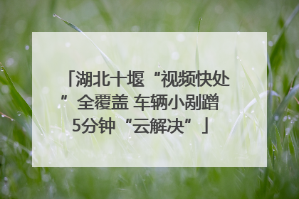湖北十堰“视频快处”全覆盖 车辆小剐蹭5分钟“云解决”