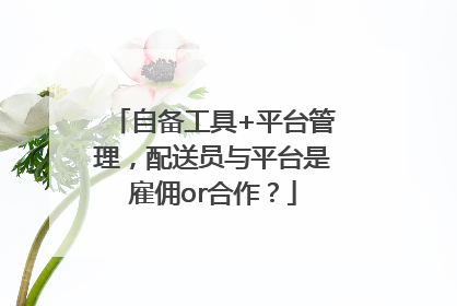 自备工具+平台管理，配送员与平台是雇佣or合作？