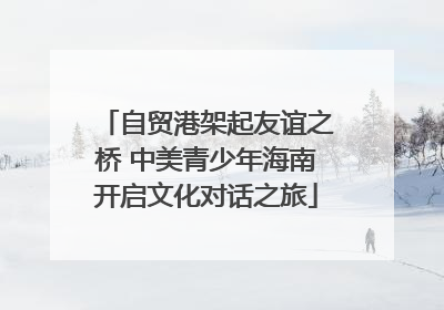 自贸港架起友谊之桥 中美青少年海南开启文化对话之旅