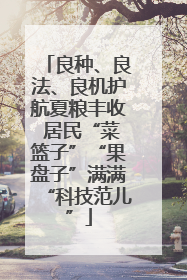 良种、良法、良机护航夏粮丰收 居民“菜篮子”“果盘子”满满“科技范儿”