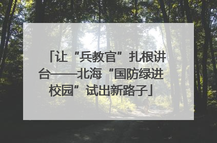 让“兵教官”扎根讲台——北海“国防绿进校园”试出新路子