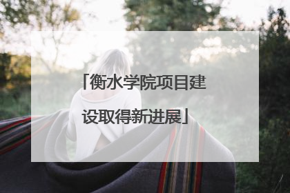 衡水学院项目建设取得新进展
