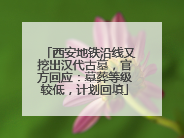 西安地铁沿线又挖出汉代古墓，官方回应：墓葬等级较低，计划回填