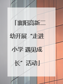 襄阳高新二幼开展“走进小学 遇见成长”活动