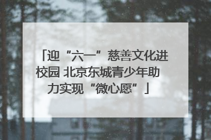 迎“六一”慈善文化进校园 北京东城青少年助力实现“微心愿”