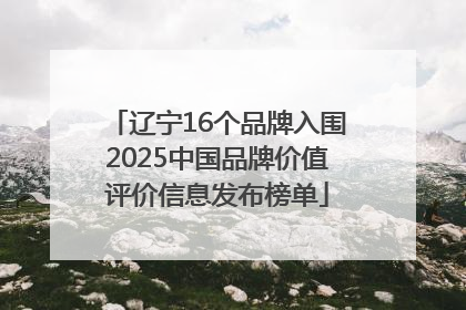 辽宁16个品牌入围2025中国品牌价值评价信息发布榜单