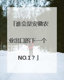 谁会是安徽农业出口的下一个NO.1？
