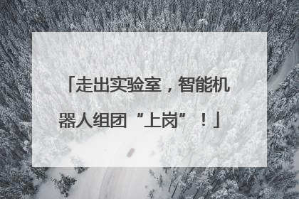 走出实验室，智能机器人组团“上岗”！