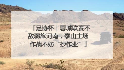 足协杯｜蓉城联赛不敌弱旅河南，泰山主场作战不妨“抄作业”
