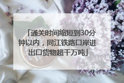通关时间缩短到30分钟以内，同江铁路口岸进出口货物超千万吨