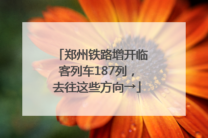 郑州铁路增开临客列车187列，去往这些方向→