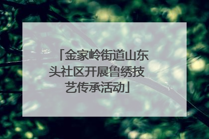 金家岭街道山东头社区开展鲁绣技艺传承活动