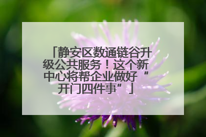 静安区数通链谷升级公共服务！这个新中心将帮企业做好“开门四件事”