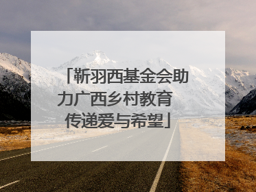 靳羽西基金会助力广西乡村教育 传递爱与希望