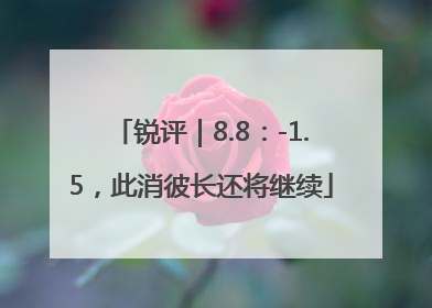 锐评｜8.8：-1.5，此消彼长还将继续