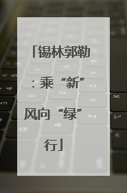 锡林郭勒：乘“新”风向“绿”行
