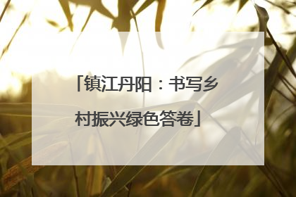 镇江丹阳：书写乡村振兴绿色答卷