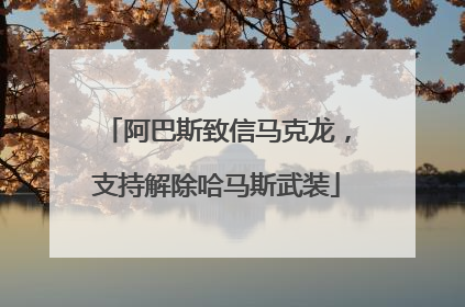 阿巴斯致信马克龙，支持解除哈马斯武装