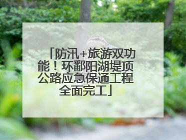 防汛+旅游双功能！环鄱阳湖堤顶公路应急保通工程全面完工