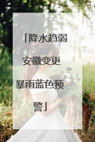 降水趋弱 安徽变更暴雨蓝色预警
