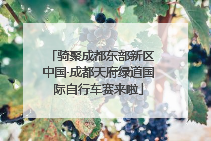 骑聚成都东部新区 中国·成都天府绿道国际自行车赛来啦