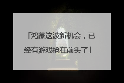 鸿蒙这波新机会，已经有游戏抢在前头了