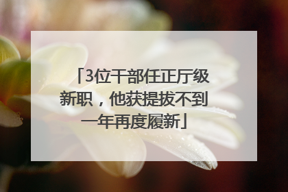 3位干部任正厅级新职，他获提拔不到一年再度履新