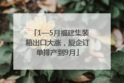 1—5月福建集装箱出口大涨，厦企订单排产到9月
