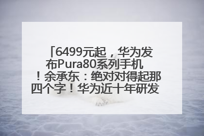6499元起，华为发布Pura80系列手机！余承东：绝对对得起那四个字！华为近十年研发投入12490亿元